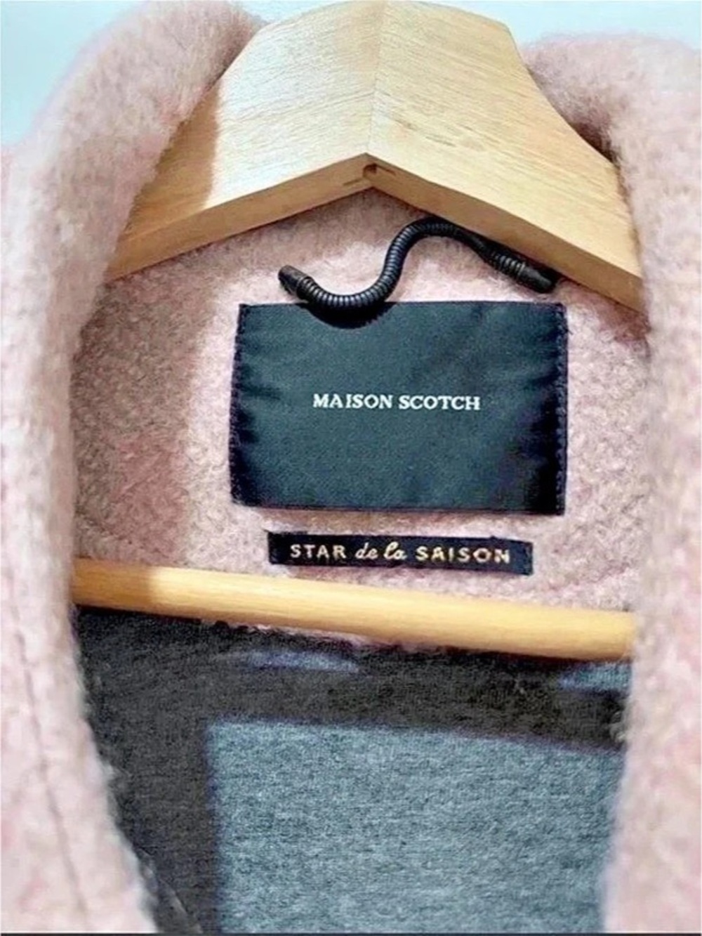Maison Scotch Star de la Saison Wool Blend Pink Coat - Picture 5 of 6
